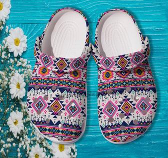 Native Boho Vintage Shoes Gift Grandma- Native Girl Boho Style Shoes Croc Clogs - Monsterry