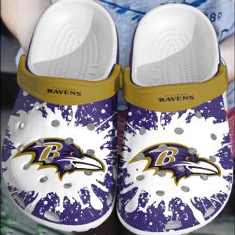 Nfl Baltimore Ravens Football Crocs Clogs Comfortable Crocband Shoes For Men Women | Favorety CA