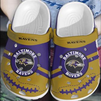 Nfl Baltimore Ravens Football Crocs Clogs Comfortable Shoes Crocband For Men Women | Favorety UK