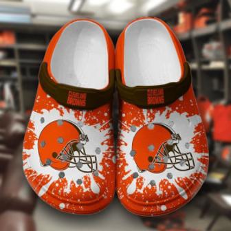 Nfl Cleveland Browns Football Crocband Clogs Crocs Comfortable Shoes For Men Women | Favorety AU