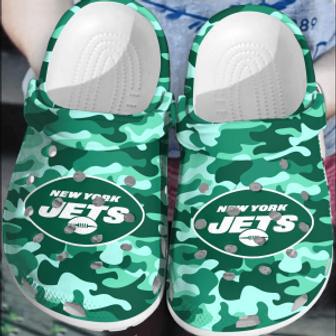 Nfl New York Jets Football Crocs Comfortable Clogs Crocband Shoes For Men Women | Favorety