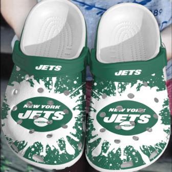 Nfl New York Jets Football Crocs Shoes Comfortable Crocband Clogs For Men Women | Favorety