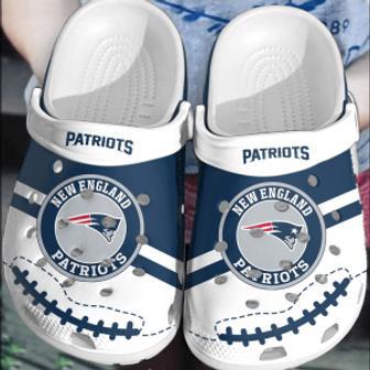 Nfl Patriots Football Crocs Crocband Shoes Comfortable Clogs For Men Women | Favorety DE