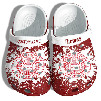 Northeastern University Graduation Gifts Clog Shoes Customize- Admission Gift Shoes - Monsterry