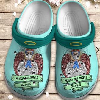 Nurse Are Angels On Earth Shoes Clogs Gift For Men Women - Monsterry