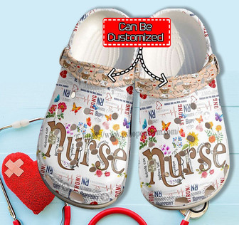 Nurse Butterfly Flower Shoes Gift Wife Daughter - Nurse Baby Bear Shoes Clog Clogs Customize - Monsterry