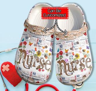 Nurse Butterfly Flower Shoes Gift Wife Daughter - Nurse Baby Bear Shoes Croc Clogs Customize - Monsterry