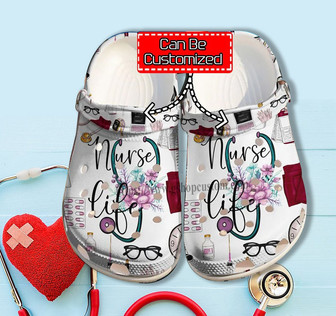 Nurse Life Medical Item Shoes Gift Birthday Daughter - Nurse Flower Love Life Shoes Clog Clogs Customize - Monsterry