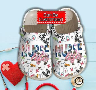 Nurse Life Pattern Medical Item Shoes Gift Mother Day - Nurse Doctor Shoes Croc Clogs Customize - Monsterry DE