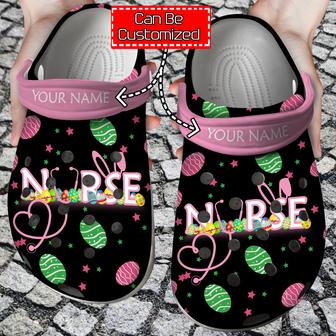 Nurse Personalized Happy Easter Nurse Bunny Rabbit Holiday Clog Shoes - Monsterry DE