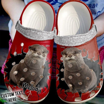 Otter Personalized Crack Wall Classic Clogs Shoes - Monsterry