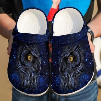Owl Galaxy Night Classic Clogs Shoes - Monsterry