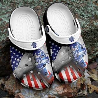 Pabst Blue Ribbon Beer Adults Crocband Crocs Comfortable Shoes Clogs For Men Women - Monsterry