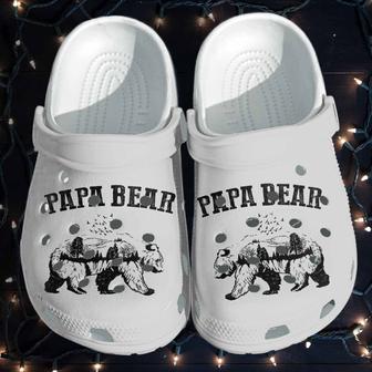 Papa Bear Shoes - Camping Dad Bear Clogs For Men Grandpa - Monsterry
