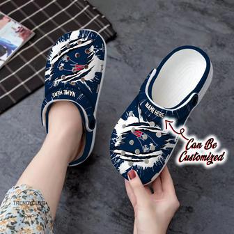 Patriots Personalized Ne Patriots Football Ripped Claw Clog Shoes | Favorety AU