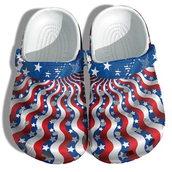 Pattern Reality America Flag Shoes Gift Women - Twinkle Star Usa Happy 4Th Of July Shoes Birthday Gift - Monsterry AU