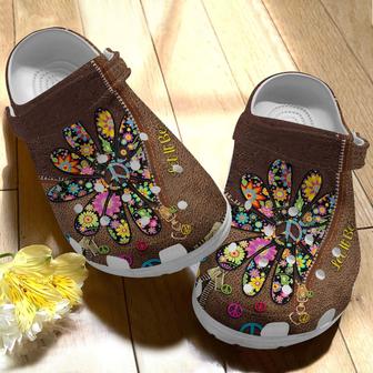 Peace Hippie Sunflower Shoes - Let It Be Crocbland Clogs Gifts For Children - Monsterry