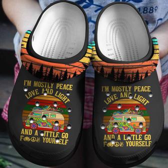 Peace Love And Light Hippie Vans Shoes Clogs Gift For Birthday Christmas | Favorety