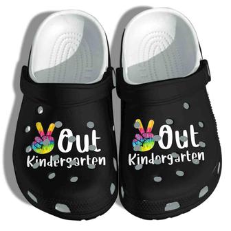 Peace Out Kindergarten Tie Dye Shoes - Graduation Class Of 2022 Clogs Gift - Monsterry UK