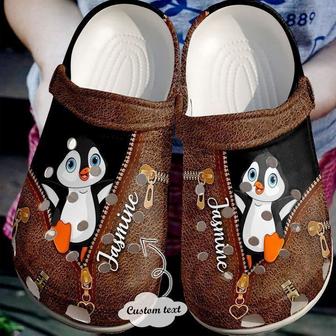 Penguin Personalized Zipper Classic Clogs Shoes - Monsterry