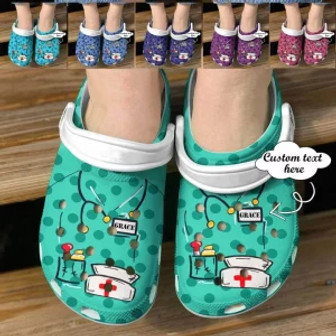 Personalised - Nurse Heart Love Doctor Clog Shoes Nd090 Clog Clogband Clogs Shoes For Men Women - Monsterry
