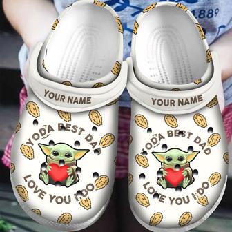 Personalized Baby Yoda Best Dad Christmas Classic Clogs Shoes | Favorety