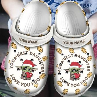 Personalized Baby Yoda Best Daughter Christmas Classic Clogs Shoes | Favorety