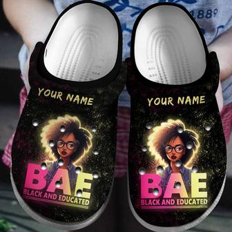 Personalized Bae Black And Educate Classic Clogs Shoes - Monsterry