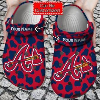 Personalized Baseball Mlb Atlanta Braves Cow Animal Print Crocband Crocs Shoes | Favorety CA