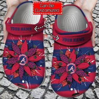 Personalized Baseball Mlb Atlanta Braves Spirit Sunflower Print Crocband Crocs Shoes | Favorety CA