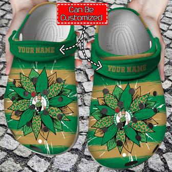 Personalized Basketball Boston Celtics Spirit Sunflower Print Crocband Crocs Shoes | Favorety CA