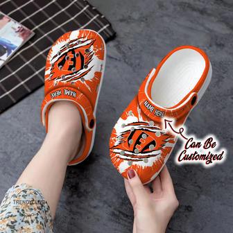 Personalized Bengals Football Ripped Claw Clog Shoes | Favorety CA