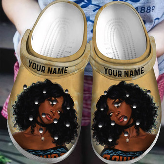 Personalized Black Girl Art African American Classic Clogs Shoes - Monsterry