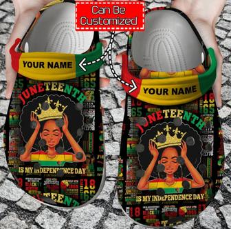Personalized Black Girl Juneteenth Is My Independence Day Clog Shoes - Monsterry AU