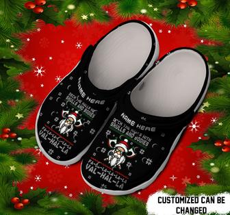 Personalized Christmas Deck The Halls With Skulls And Bodies Clog Shoes - Monsterry AU