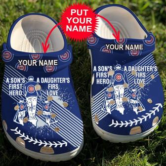 Personalized Dad And Son Daughter Mlb Chicago Cubs Crocband Clogs | Favorety
