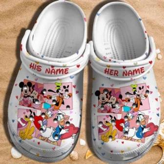 Personalized Disney Mickey Fuzzy Crocs Clogs Comfortable Crocband Shoes For Men Women | Favorety CA