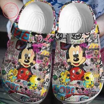 Personalized Disney Mickey Fuzzy Crocs Clogs Shoes Crocband Comfortable For Men Women | Favorety AU