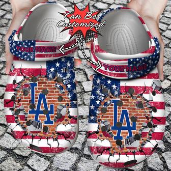 Personalized Dodgers Baseball Team Crocs Clog Custom Name Shoes | Favorety