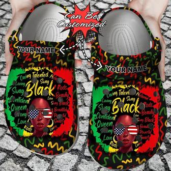 Personalized Juneteenth Black Girl American Clog Shoes - Monsterry AU