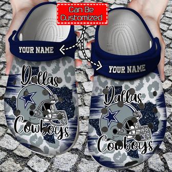 Personalized Name Logo Team Football Cheetah Texas Clog Shoes - Monsterry
