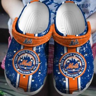 Personalized Ny Mets Baseball Team Crocs Clog Custom Name Shoes | Favorety AU