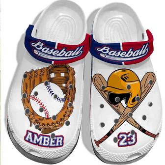 Personalized Player Baseball Equipment Crocband Clogs - Monsterry