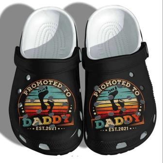 Personalized Promoted To Daddy Crocband Clogs - Monsterry