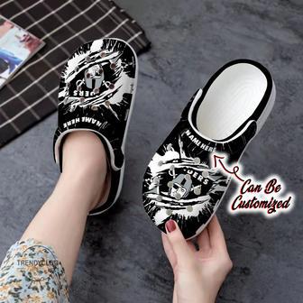 Personalized Raiders Football Ripped Claw Clog Shoes | Favorety CA