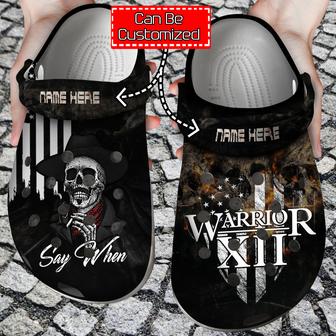 Personalized Skull Warrior Xii Say When Clog Shoes - Monsterry