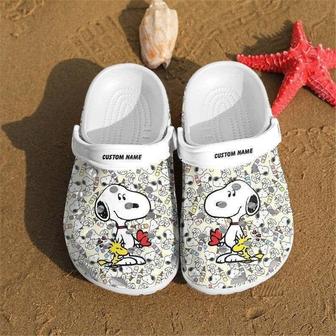 Personalized Snoopy Comfortable For Mens And Womens Classic Water Clog Shoes | Favorety CA