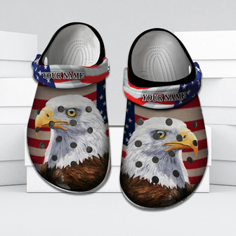 Personalized Veterans Clog Eagle America Flag Veterans Gift Clog Shoes - Monsterry