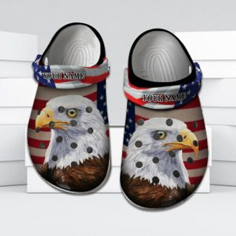 Personalized Veterans Clog Eagle America Flag Veterans Gift Clog Shoes - Monsterry