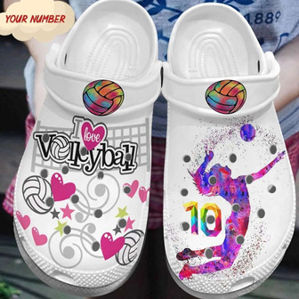 Personalized Volleyball Crocband Clogs - Monsterry